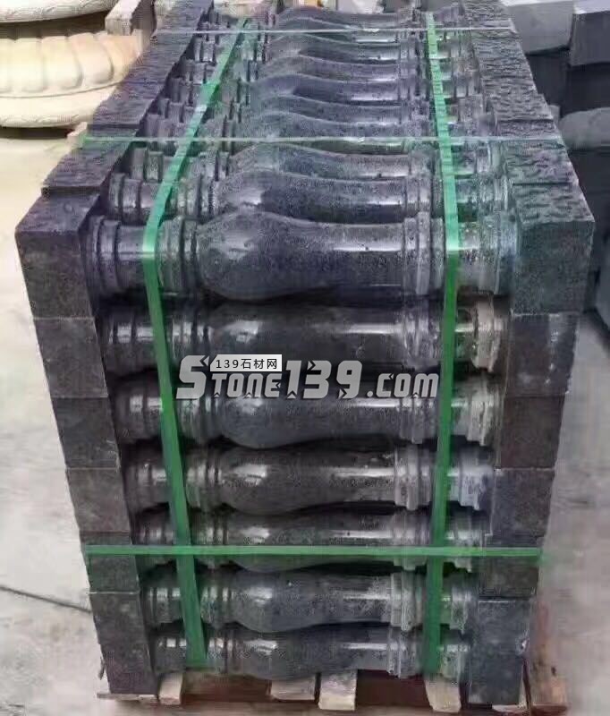 黑色花崗巖圓欄桿成品批發