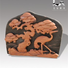 供應傳統浮雕松鶴延年雕件