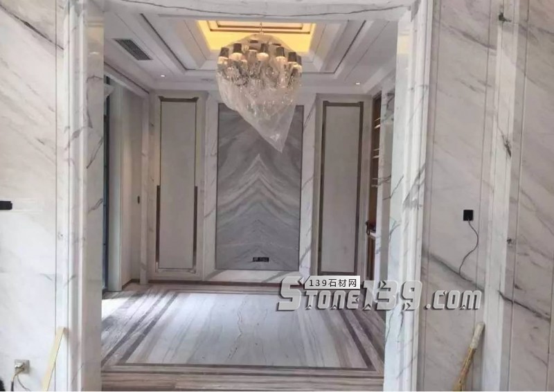 雪花白大理石經(jīng)典裝飾設(shè)計(jì)案例-感受奢華紋理之美