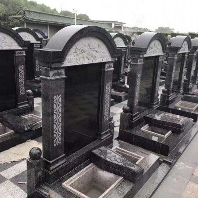 福建芝麻黑石材墓碑配套