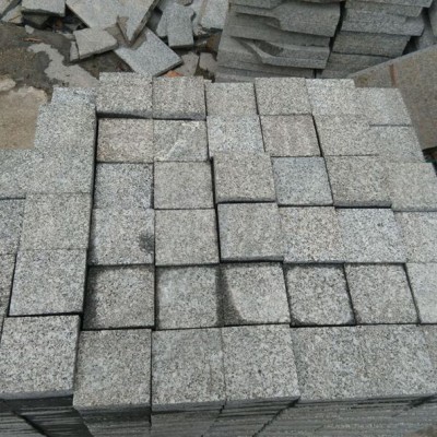 天然花崗巖654芝麻黑馬蹄石 中國黑彈石 小方塊自然面廣場磚