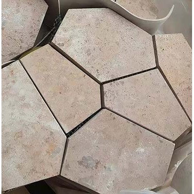 國產米黃石材冰裂紋地鋪石