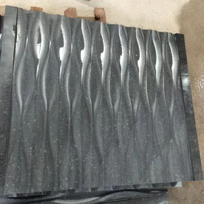 特殊波浪表面 福鼎黑石材加工 亞光面 流水面