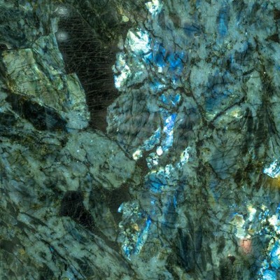 藍翡翠（拉長石）局部紋理與大板面